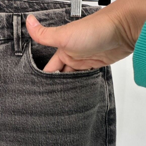 Good American Womens Curve Twist Slit Hem Straight Jeans Charcoal Gray Size 8/29 - Picture 7 of 13
